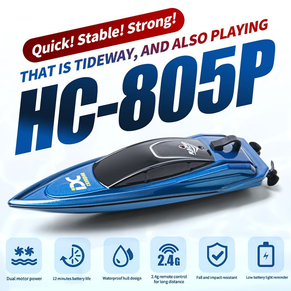 oh my god - RC Boat For Kids; 2.4GHz 8 Km/h High Speed RC Boat Electric Racing Boat; Waterproof 500mAh USB Rechargeable RC Boat Toy Ship; Summer Water Toy; Gift For Kids Adults