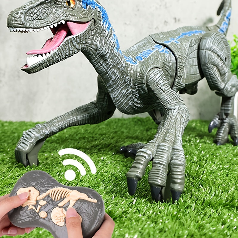 oh my god - 2.4G Remote Control Dinosaur Velociraptor Toy Electric Walking Dragon Toys- Gift Box Packaging For Boy- Children Christmas Gifts