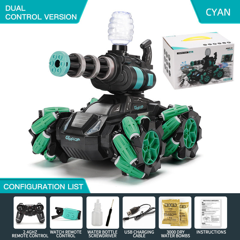 oh my god - 1pc 2.4G Water Bomb RC Tank RC CAR Shoots Toys For Boys- Tracked Vehicle Remote Control War Tanks- Radiocontrol Birthday Gifts Holiday Gifts Memorial Day Gift With Tail Gas Spray Ambient Light