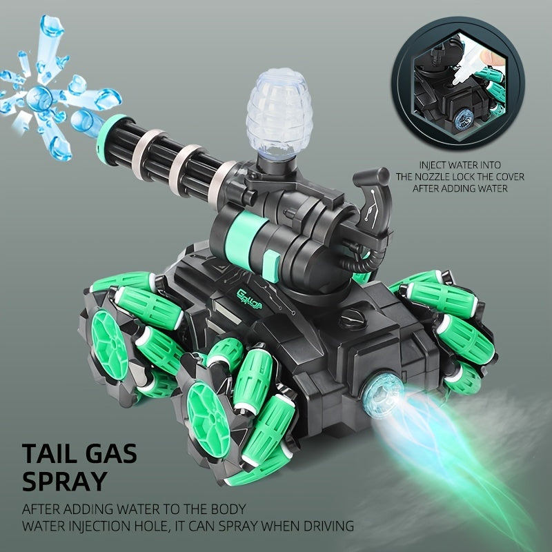 oh my god - 1pc 2.4G Water Bomb RC Tank RC CAR Shoots Toys For Boys- Tracked Vehicle Remote Control War Tanks- Radiocontrol Birthday Gifts Holiday Gifts Memorial Day Gift With Tail Gas Spray Ambient Light