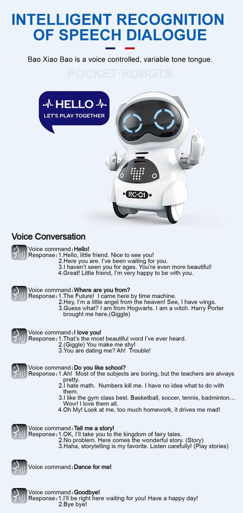 oh my god - Pocket RC Robot Talking Interactive Dialogue Voice Recognition Record Singing Dancing Telling Story Mini RC Robot Toys Gift