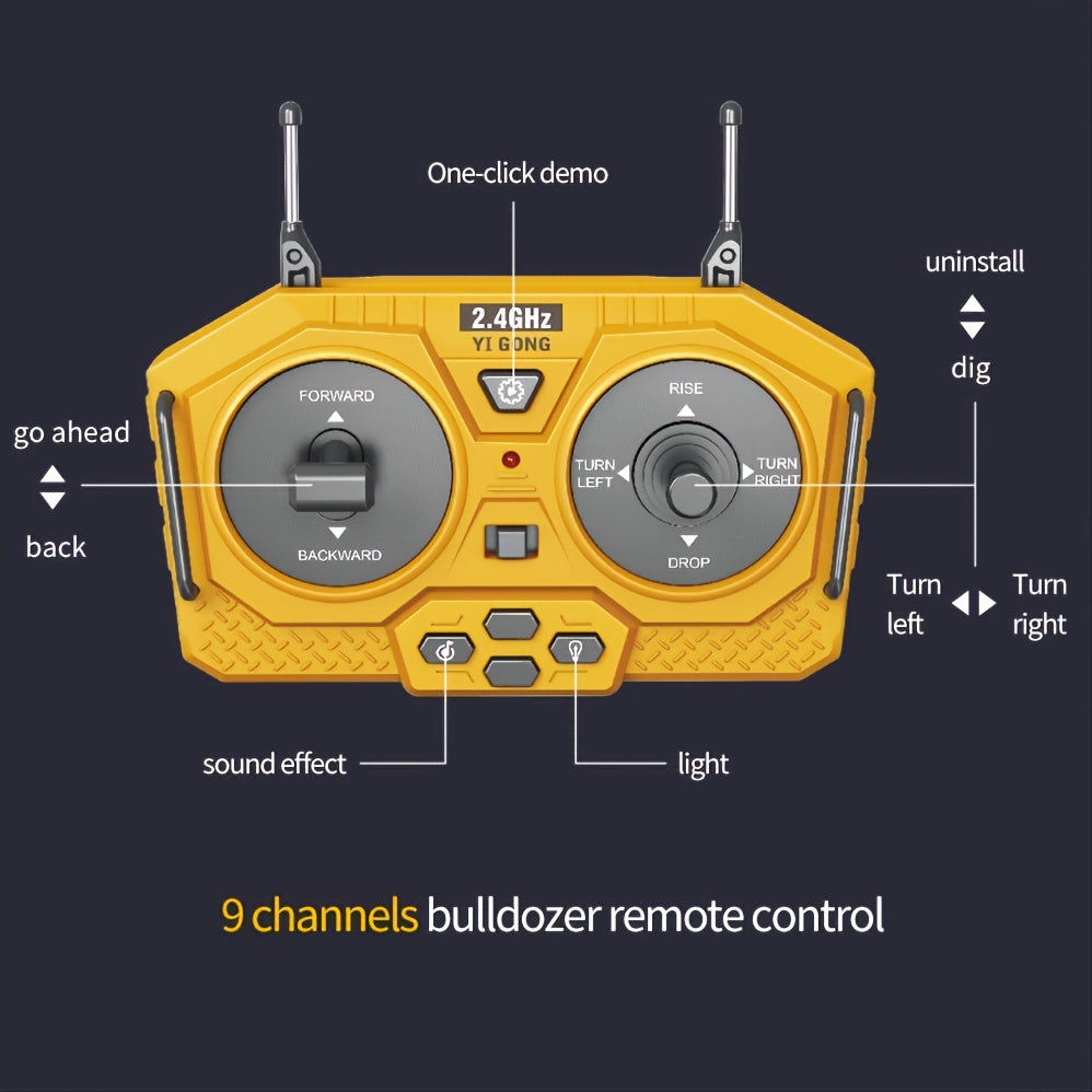 oh my god - 2.4G Remote Control- High Tech 11 Channels RC Excavator Dump Trucks Bulldozer Alloy Plastic Engineering Vehicle Electronic Toys For Boy Gifts