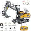 oh my god - 2.4G Remote Control- High Tech 11 Channels RC Excavator Dump Trucks Bulldozer Alloy Plastic Engineering Vehicle Electronic Toys For Boy Gifts