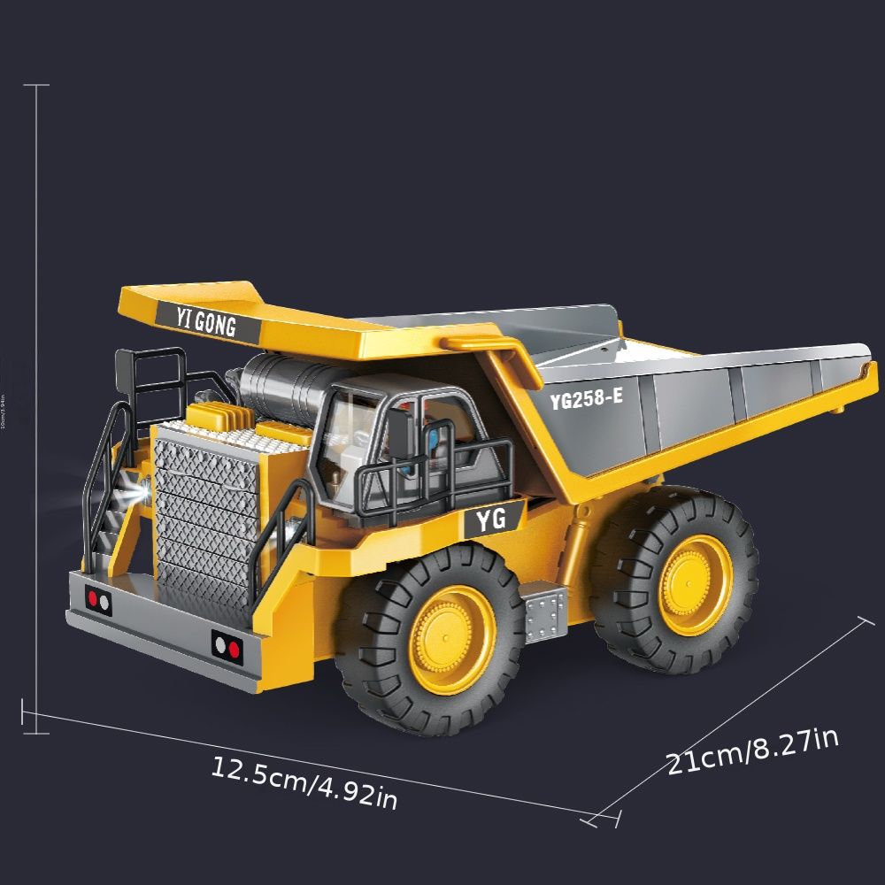 oh my god - 2.4G Remote Control- High Tech 11 Channels RC Excavator Dump Trucks Bulldozer Alloy Plastic Engineering Vehicle Electronic Toys For Boy Gifts