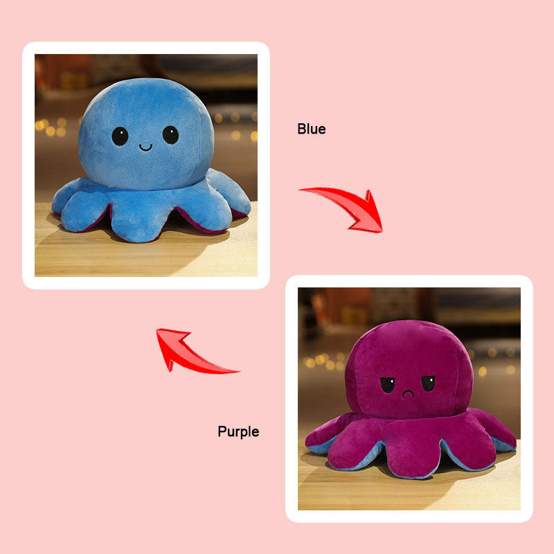 oh my god - 1piece Cute Flip Octopus Doll Double Face Flip Octopus Plush Toy Doll 7.48*3.93in