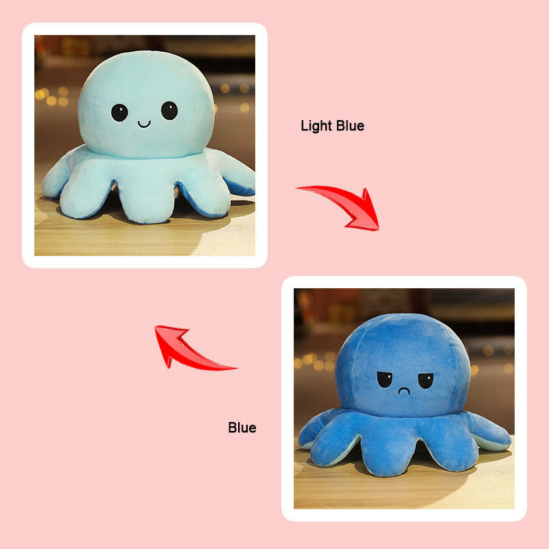 oh my god - 1piece Cute Flip Octopus Doll Double Face Flip Octopus Plush Toy Doll 7.48*3.93in
