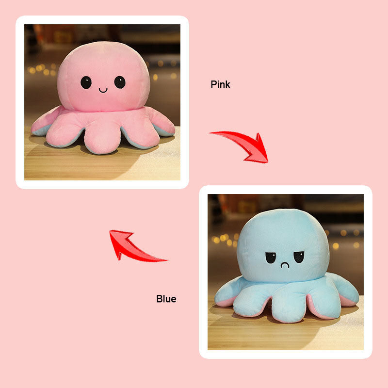 oh my god - 1piece Cute Flip Octopus Doll Double Face Flip Octopus Plush Toy Doll 7.48*3.93in