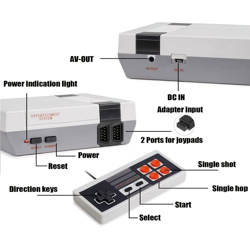 oh my god - Video Game Consoles; NES Retro 8 Bit Console Support Double Player; TV Output; Hot Gift For Kids; 620 games