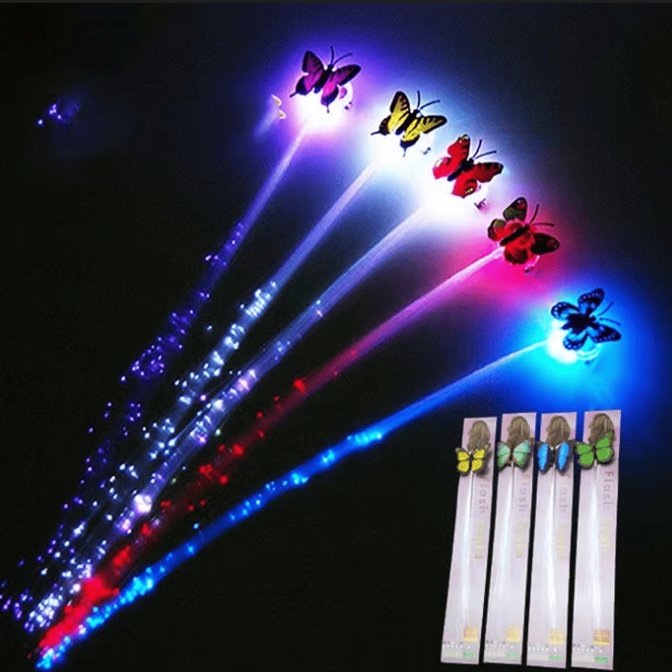 oh my god - 3 Pcs LED Light Up Hair Clip Colored Reflective Flash Hairpin Party Illuminated Flash Braid Christmas Hair Barrettes For Women And Girls