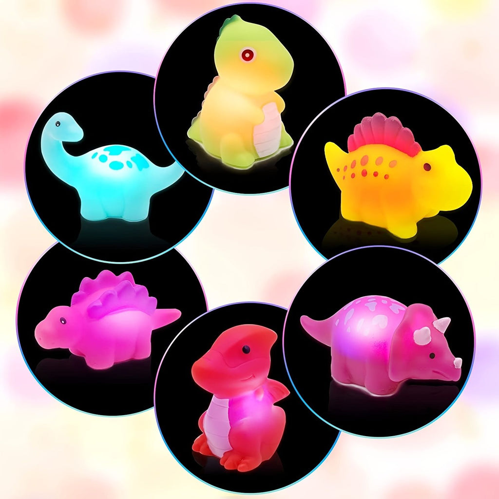 oh my god - 6 Pcs/Pack Dinosaur Bath Toys Light-UpFloating Bath Toys Set For Baby Toddlers Kids; Birthday Easter Christmas Shower Pool Bath Toys; Boys Girls Children Preschool Bathtub Bathroom Toy