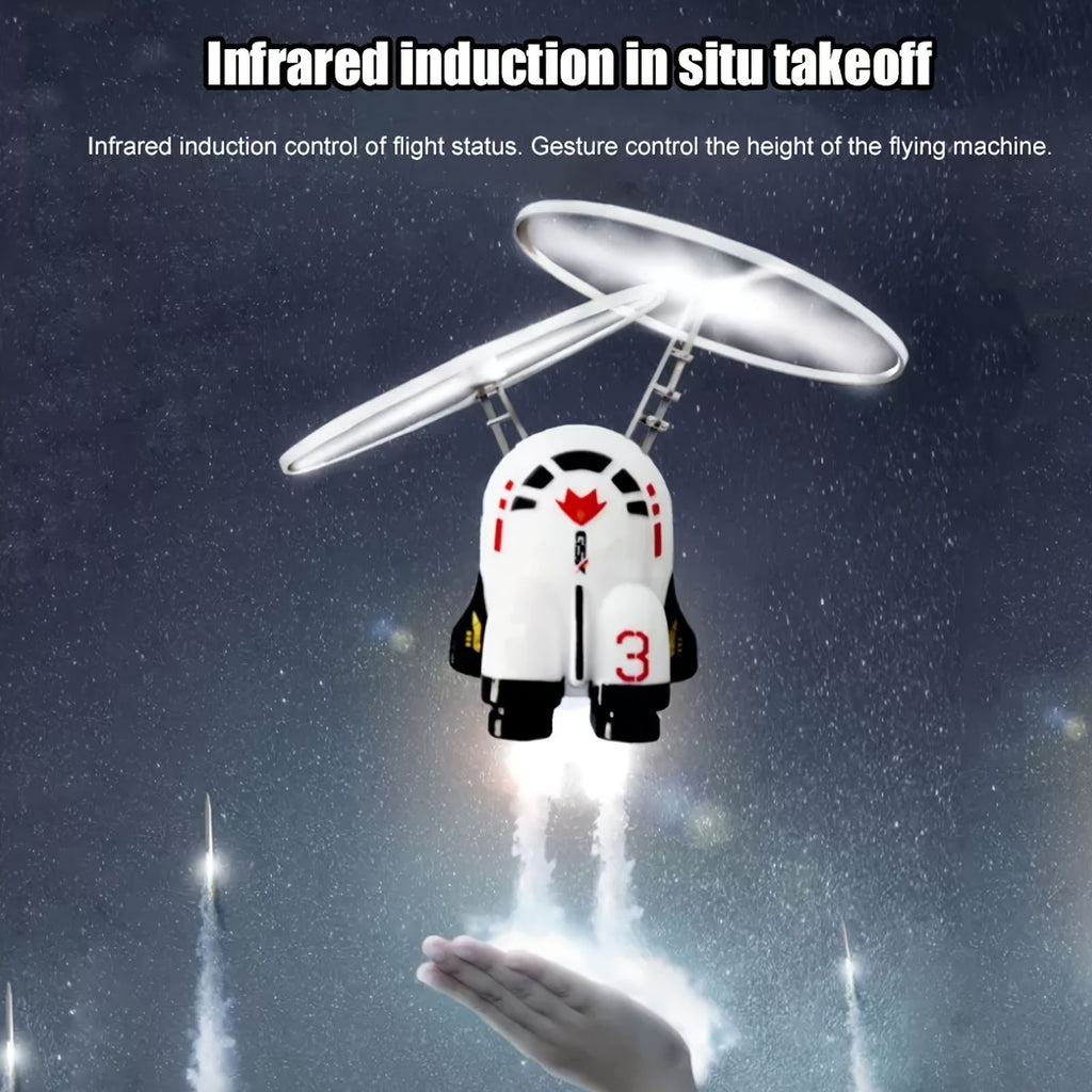 oh my god - Kid Astronaut LED Luminous Flight Machine- Electronic Infrared Induction Aircraft Remote Control Toys- Magic Sensing RC Helicopter