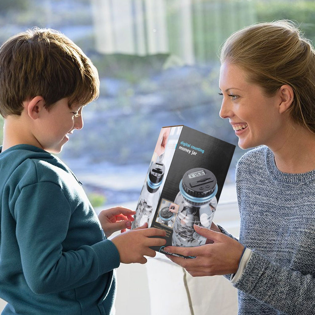 oh my god - Digital Counting Money Jar- Big Piggy Bank- Piggy Bank For Kids- Piggy Bank Digital Counting Coin Bank- Money Saving Jar- Holds Over In 800- Powered By 2AAA Battery (Not Included)