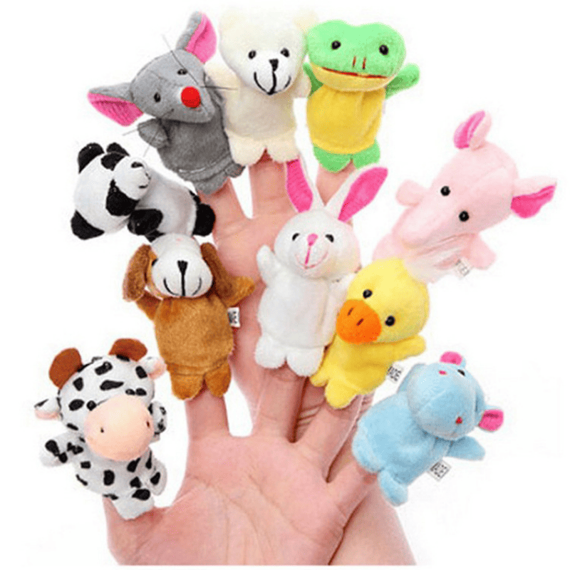 oh my god - 10pcs/set Cute Finger Puppets Baby Mini Plush Toys- Kids Educational Finger Toy Cartoon Animals Plush Doll Children Figures Gifts