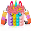 oh my god - Girl And Women's Unicorn Pop Purse Pop Bag With Unicorn Pop Toy- Christmas Decorations Gifts Silicone Shoulder Bag Fidget Toys Pop Fidget Backpack