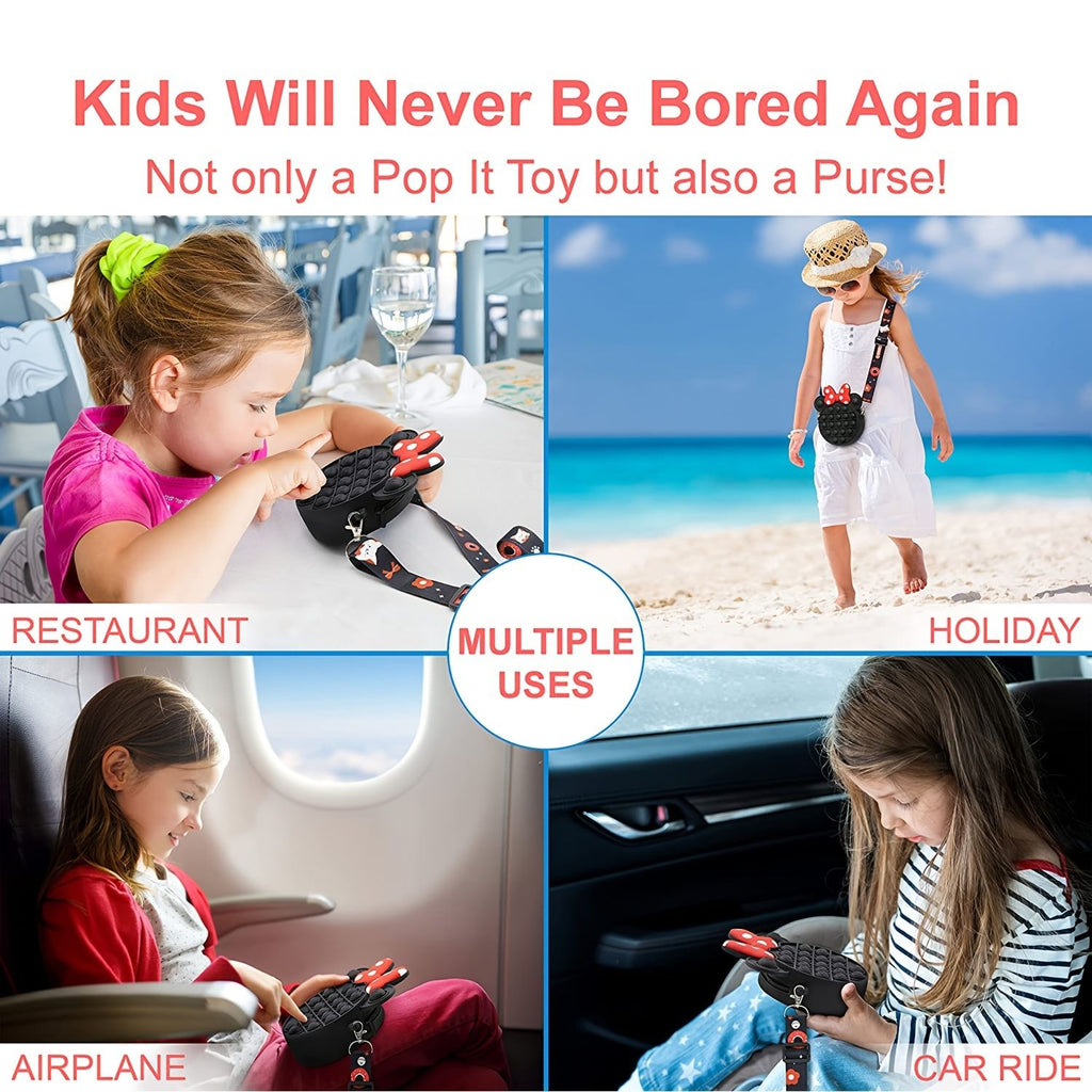 oh my god - Pop Purse For Girls- 2 In 1 Fidget Purse- Pop Poppet Bag- Bubble Purse- Cartoon Silicone Fidget Toys- Handbags With Adjustable Shoulder Strap Length- Gift For Girls And Kids