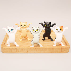 oh my god - 5pcs/Set Cute Cartoon Cat Doll Dancing Cat Decoration Pen Holder