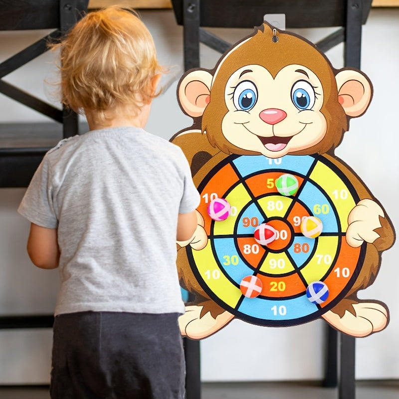 oh my god - Kids Sticky Ball Dart Target Board; Creative Throw Ball Target Sticky; Outdoor Sports Indoor Cloth Toys; Educational Board Games; with 3 balls