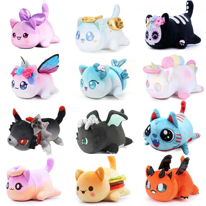 YYDS - Meemeow Aphmau Plush Meemeows Food Cats Plushie Bunle Ahpmau French Fries Burger Pillow Plush Toys Kawaii Cute Plushy Cats Doll