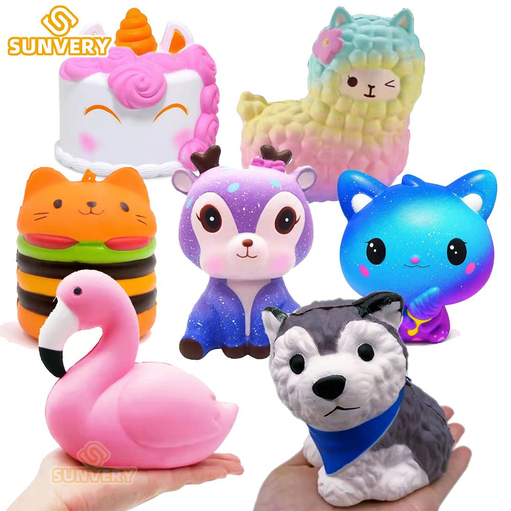 YYDS - Jumbo Squishy Kawaii Animal Unicorn Cake Deer Panda Squishies Slow Rising Stress Ball fidget toys Squeeze food Toys for Kids
