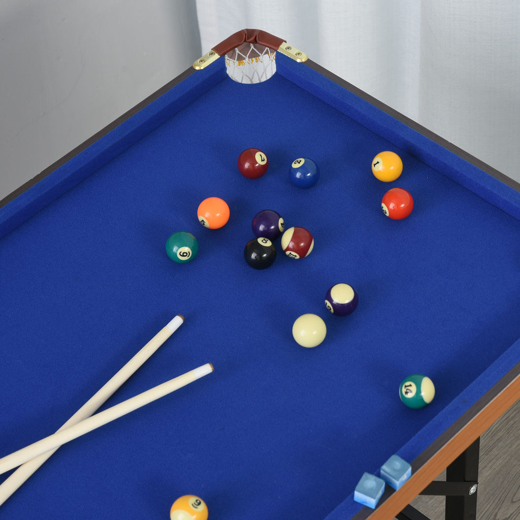 Soozier 55'' Portable Folding Billiards Table Game Pool Table for Kids Adults With Cues, Ball, Rack, Brush, Chalk