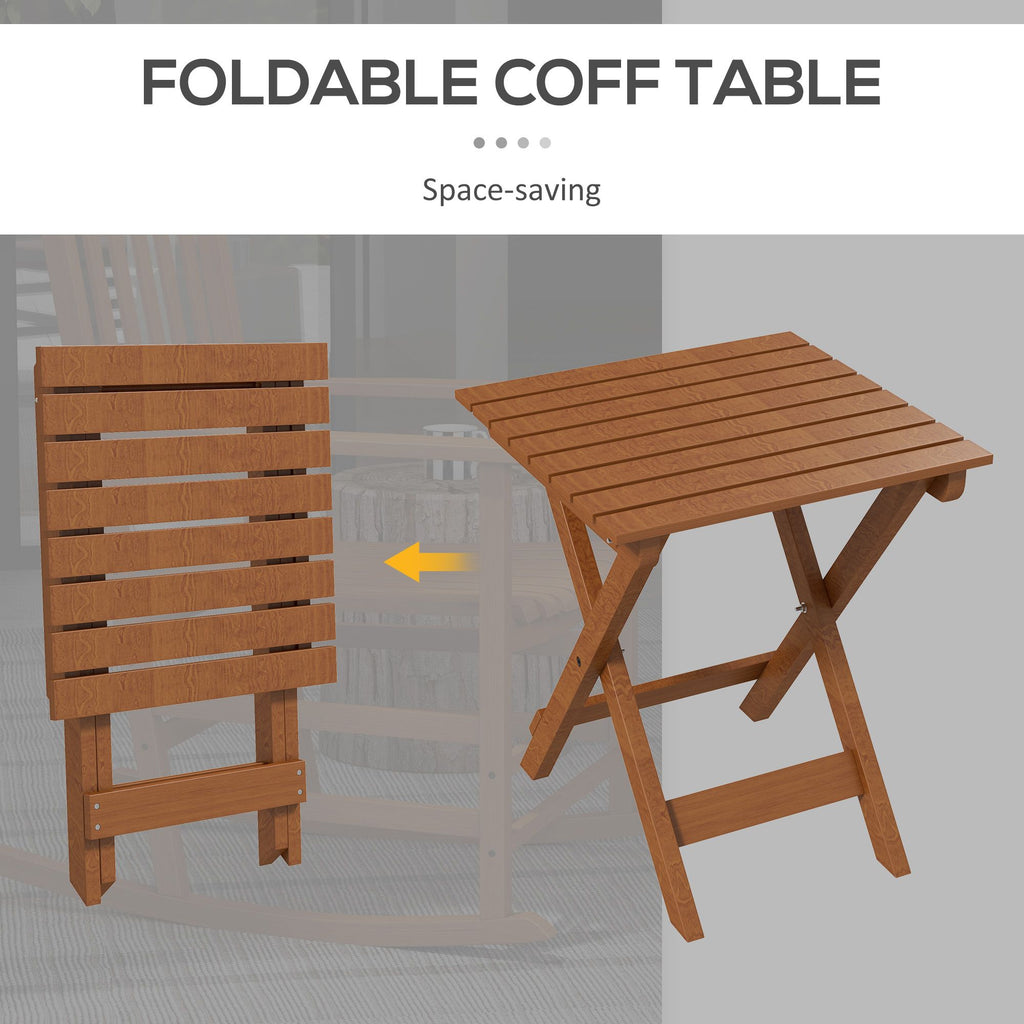 Outsunny Teak Outdoor Leisure Set: Rocking Chairs with Side Table for Breezy Moments