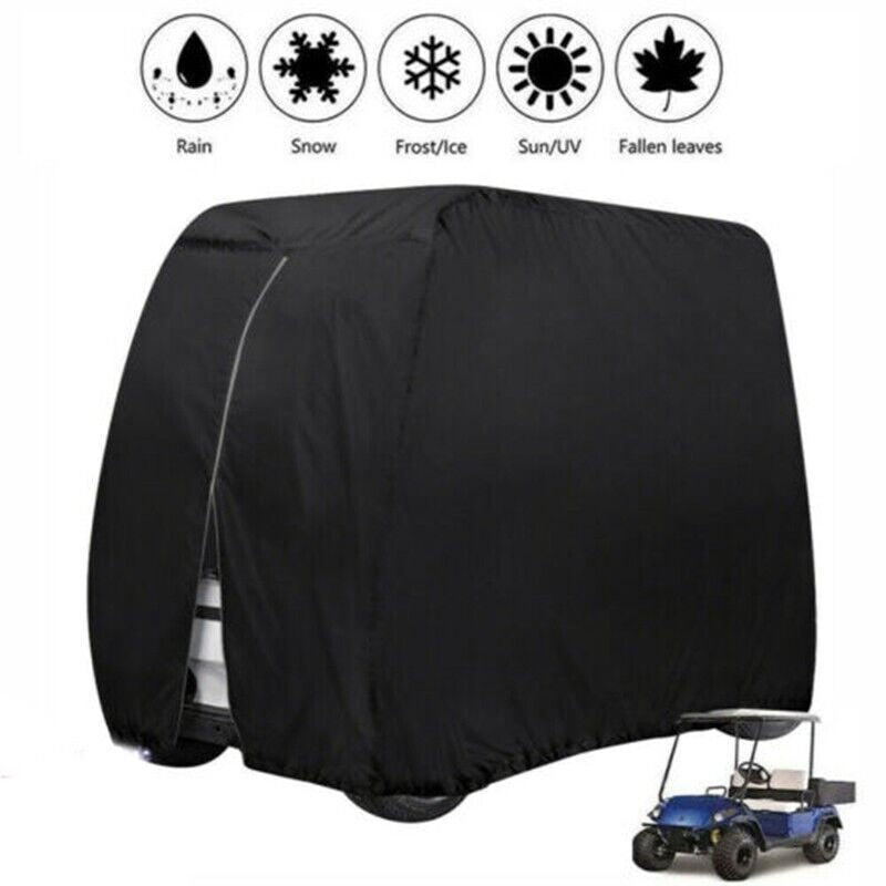 The Perfect Part - Waterproof Golf Cart Cover Zipper 4 Passenger EZ GO Club Car Yamaha Elastic Hem