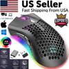 The Perfect Part - Wireless Mouse Gaming Rechargeable Optical Mouse Cordless 7 Color LED Backlit PC