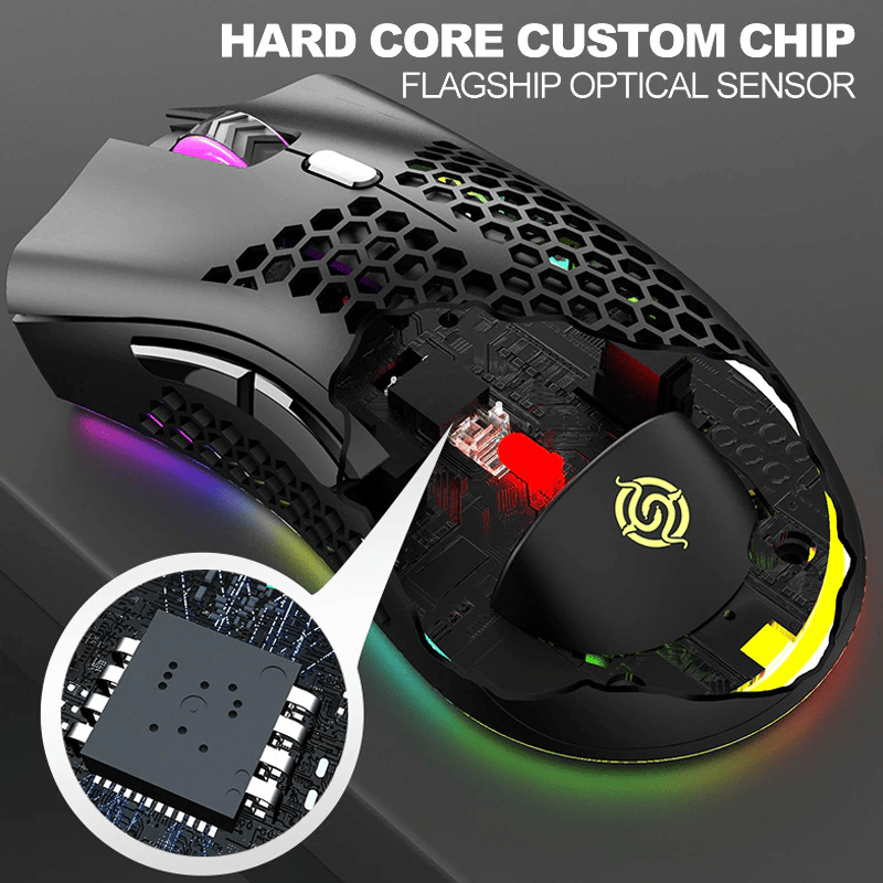 The Perfect Part - Wireless Mouse Gaming Rechargeable Optical Mouse Cordless 7 Color LED Backlit PC