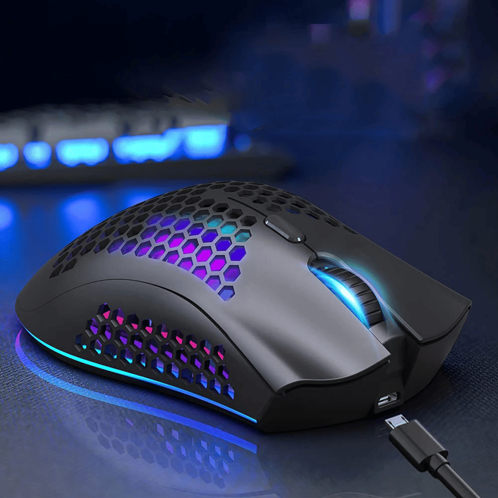 The Perfect Part - Wireless Mouse Gaming Rechargeable Optical Mouse Cordless 7 Color LED Backlit PC