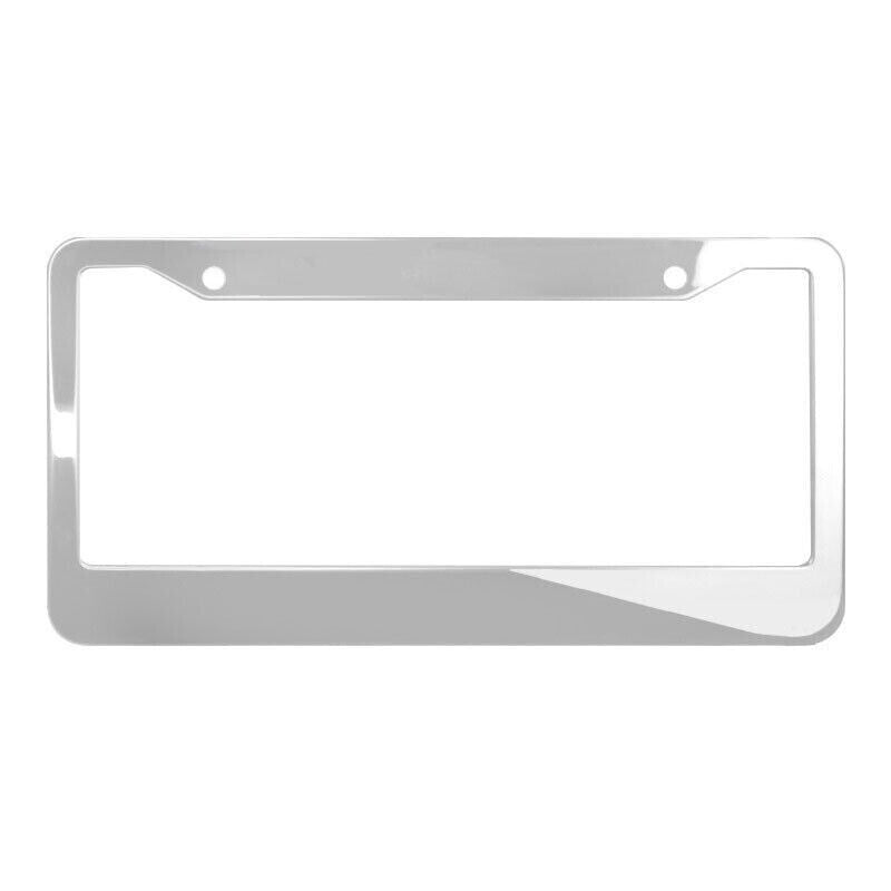 The Perfect Part - 2PCS Chrome Stainless Steel Metal License Plate Frame Tag Cover With Screw Caps