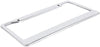 The Perfect Part - 2PCS Chrome Stainless Steel Metal License Plate Frame Tag Cover With Screw Caps