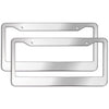 The Perfect Part - 2PCS Chrome Stainless Steel Metal License Plate Frame Tag Cover With Screw Caps