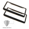 The Perfect Part - 2PCS Chrome Stainless Steel Metal License Plate Frame Tag Cover With Screw Caps