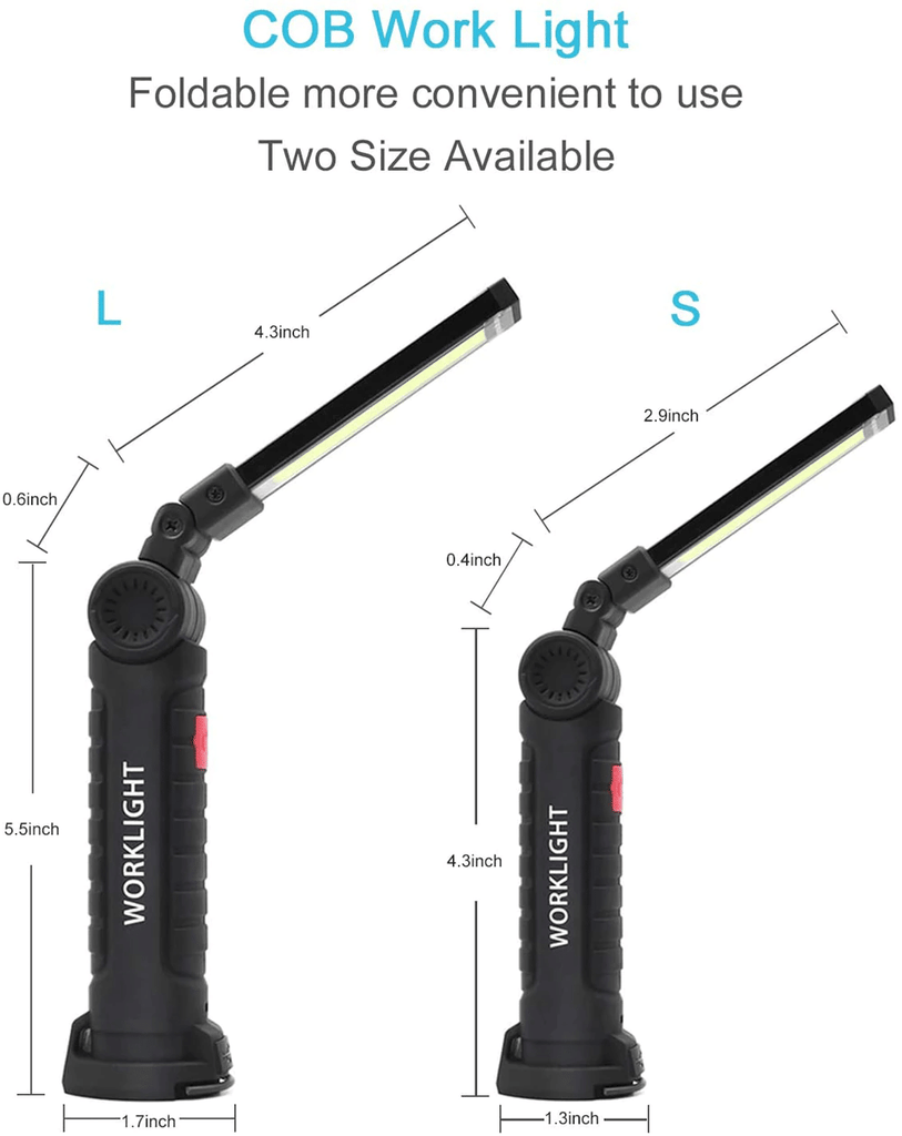 The Perfect Part - Rechargeable LED COB Work Light Mechanic Flashlight Lamp Magnetic Base Bright
