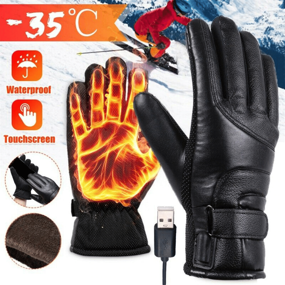 The Perfect Part - Electric USB Heated Gloves Winter Warming Thermal Ski Snow Hand Warm Windproof