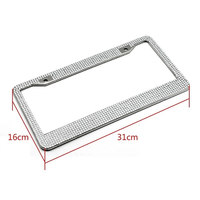 The Perfect Part - 2PCS Bling License Plate Frame Glitter Crystal Sparkling Rhinestone Diamond Caps