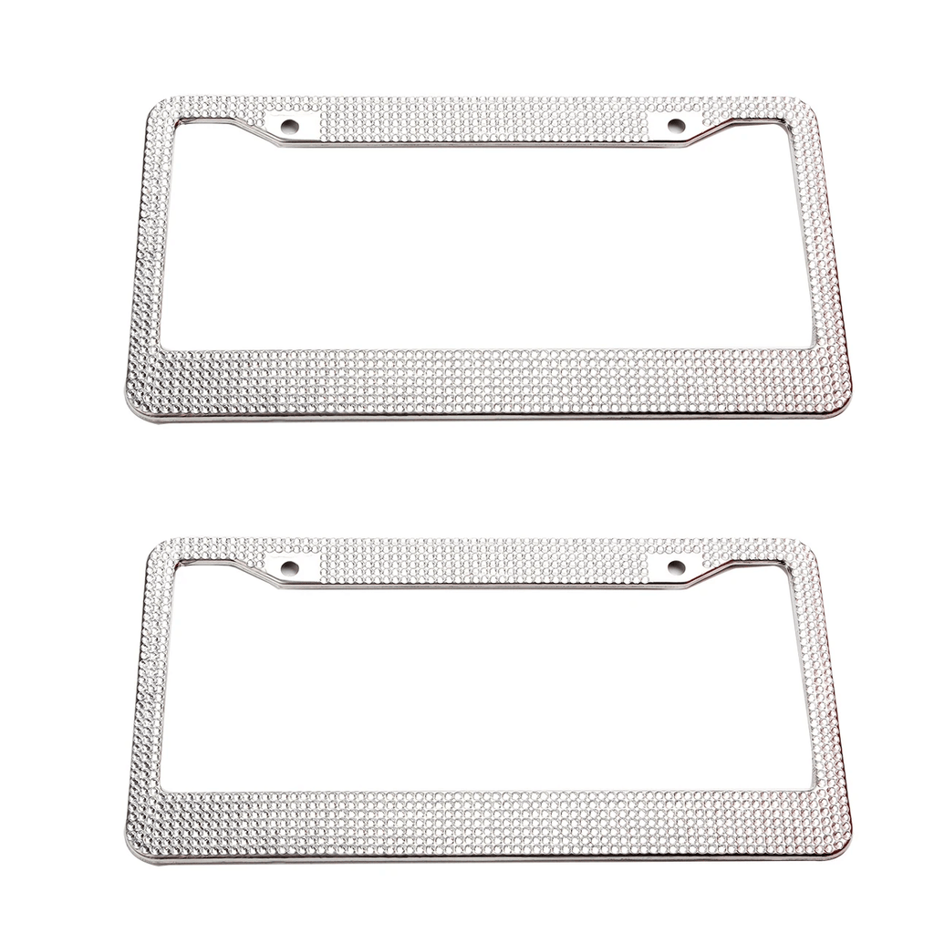 The Perfect Part - 2PCS Bling License Plate Frame Glitter Crystal Sparkling Rhinestone Diamond Caps