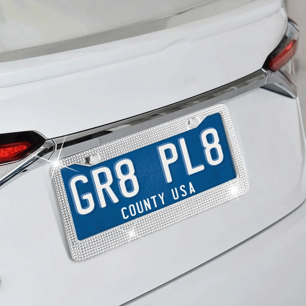 The Perfect Part - 2PCS Bling License Plate Frame Glitter Crystal Sparkling Rhinestone Diamond Caps