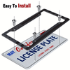 The Perfect Part - 1X Black 3D USA American Flag License Plate Frame Holder Auto Car Tag Decal ABS