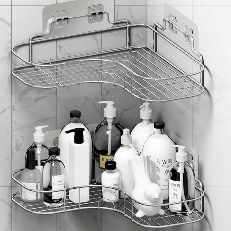 The Perfect Part - Shower Caddy Shelf Bathroom Corner Bath Storage Holder Organizer Triangular Rack