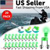 The Perfect Part - 10/40 PC LED Night Fishing Bite Bait Alarm 2 Bells Light Rod Tip Clip Alert Ring