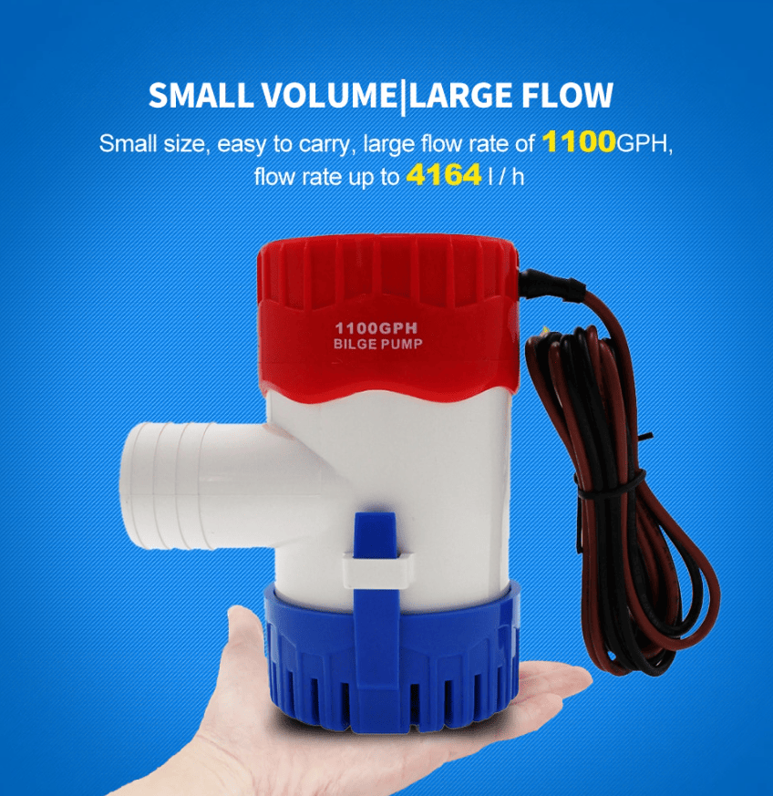 The Perfect Part - 1100GPH 12V Electric Marine Submersible Bilge Sump Water Pump For Boat 3/4'' Hose