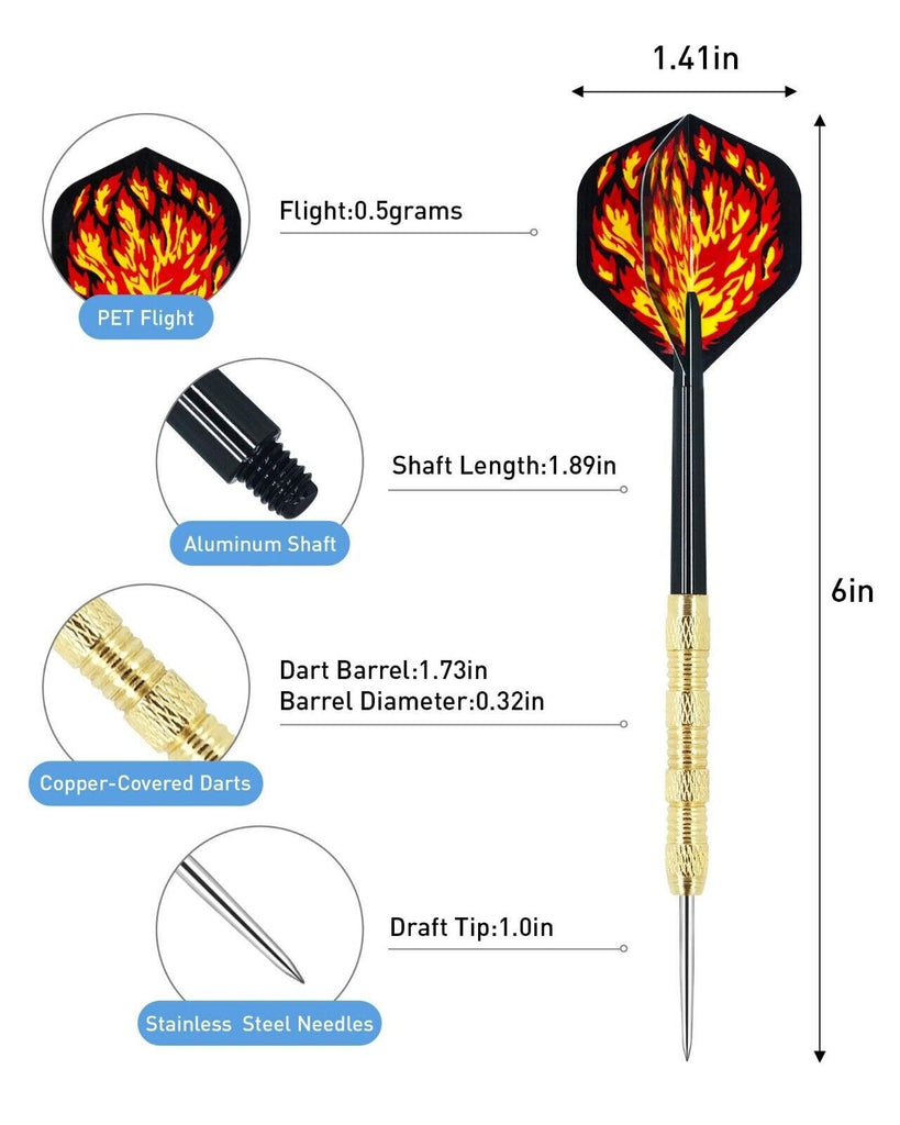 The Perfect Part - 5 Sets (15Pcs) Steel Tip Professional Darts Set Darts Slim Barrel Dart Flights