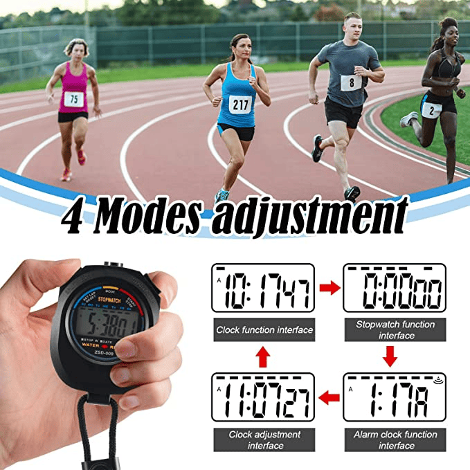 The Perfect Part - 2PCS SET Digital Stopwatch Sports Counter Chronograph Date Timer Odometer Watch