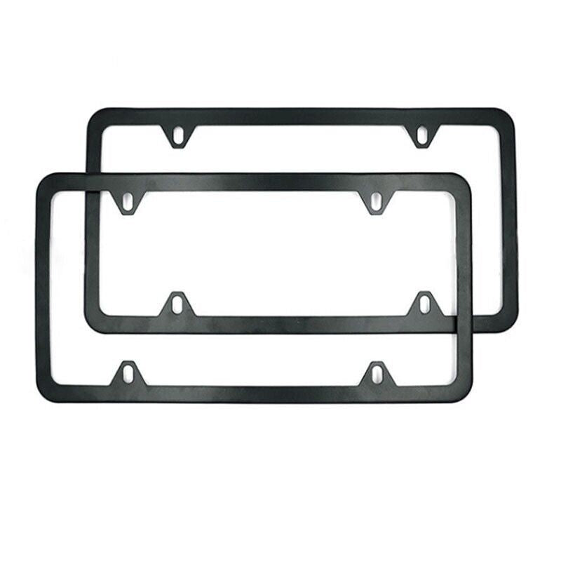 The Perfect Part - 2x High Quality Stainless Steel Metal License Plate Frame Tag Cover Black New US