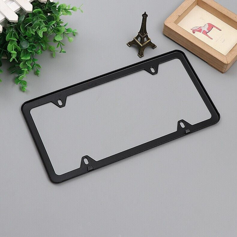 The Perfect Part - 2x High Quality Stainless Steel Metal License Plate Frame Tag Cover Black New US