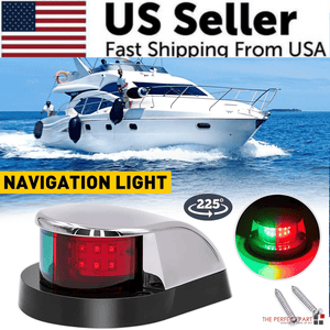 The Perfect Part - Waterproof Boat Navigation Light LED Bow Marine Front Pontoon Lamp Red Green 12V