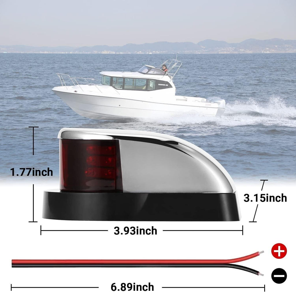 The Perfect Part - Waterproof Boat Navigation Light LED Bow Marine Front Pontoon Lamp Red Green 12V