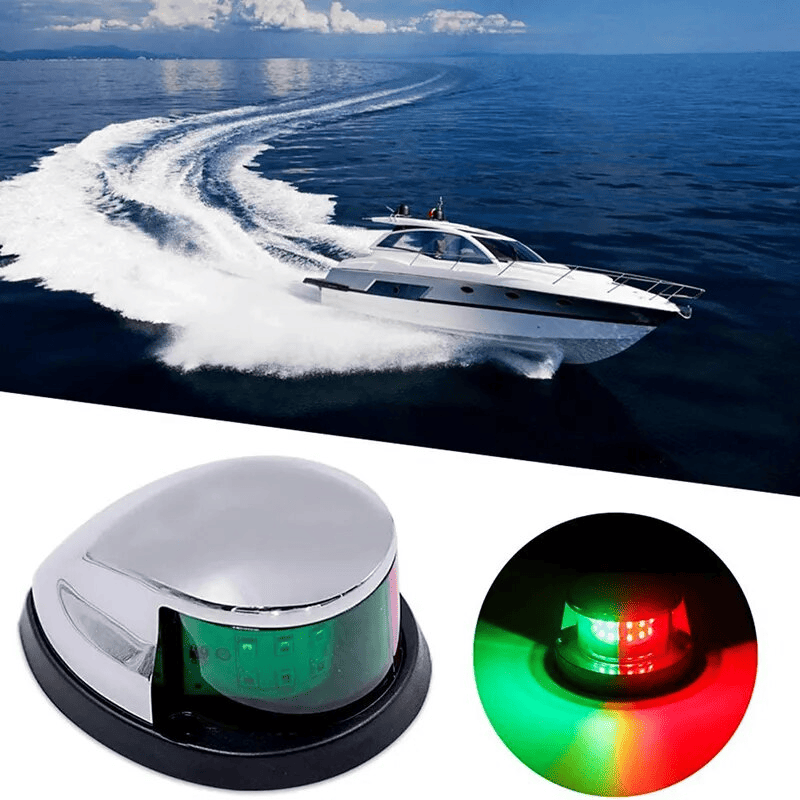 The Perfect Part - Waterproof Boat Navigation Light LED Bow Marine Front Pontoon Lamp Red Green 12V
