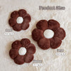 Bright Living - Brown Flower Pillow, Cute Decorative Flower Shaped Throw Pillow with Faux Rabbit Fur, 14.9'' Soft Flower Plush Throw Pillow Floor Pillows Room DÃ©cor for Bedroom Living Room